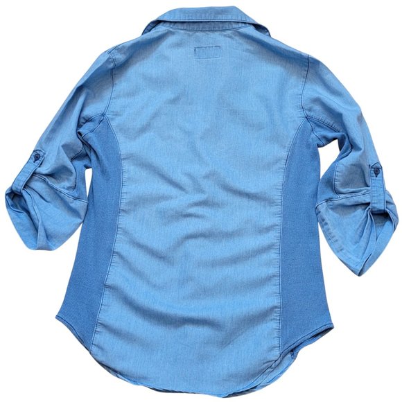 Cavalini Denim Collection Women's Blue Button-Down Shirt, Size Small (EUC) - Picture 3 of 6